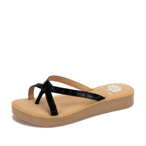 Women Yellow Box Flip Flops>Aesy