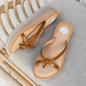 Women Yellow Box Flip Flops>Aesy