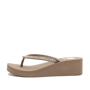 Women Yellow Box Flip Flops>Custard Wedge Sandal