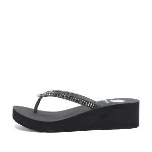 Women Yellow Box Flip Flops>Custard Wedge Sandal