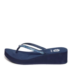 Women Yellow Box Flip Flops>Custard Wedge Sandal