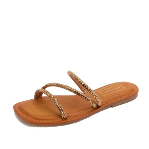 Women Yellow Box Slides>Darian Flat Sandal