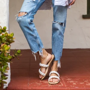 Women Yellow Box Slides>Davie Flat Sandal