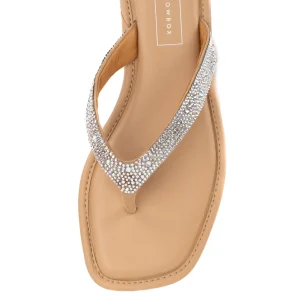 Women Yellow Box Sandals>Della Rhinestone Sandal