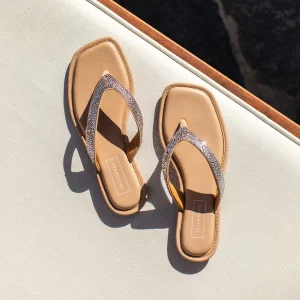 Women Yellow Box Sandals>Della Rhinestone Sandal