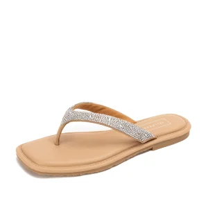 Women Yellow Box Sandals>Della Rhinestone Sandal
