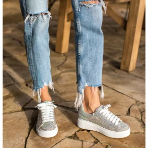 Women Yellow Box Sneakers & Flats>Eraya Rhinestone Sneaker