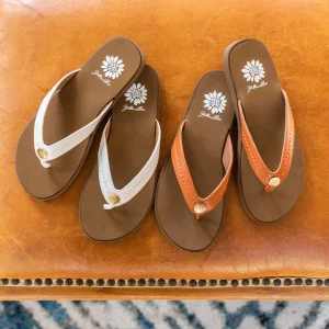 Women Yellow Box Flip Flops>Fallen Logo Sandal