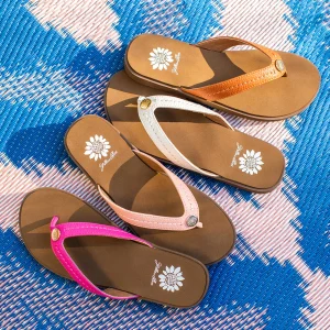Women Yellow Box Flip Flops>Fallen Logo Sandal