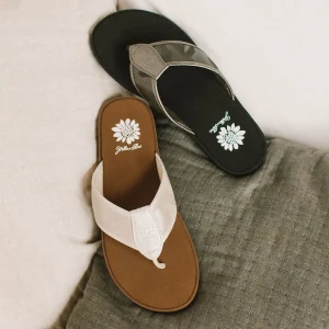 Women Yellow Box Flip Flops>Faren