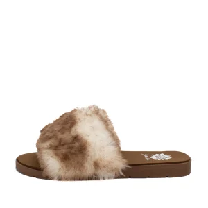Women Yellow Box Slippers>Felah Fur Sandal