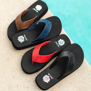 Women Yellow Box Flip Flops>Flattery