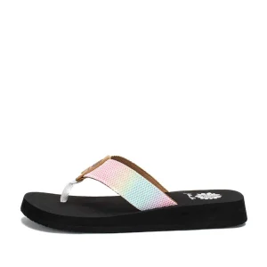 Women Yellow Box Flip Flops>Foliage