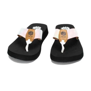 Women Yellow Box Flip Flops>Foliage