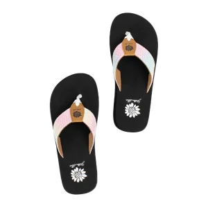 Women Yellow Box Flip Flops>Foliage