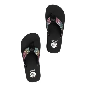 Women Yellow Box Flip Flops>Foliage