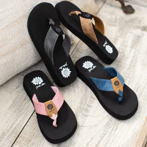 Women Yellow Box Flip Flops>Franklen