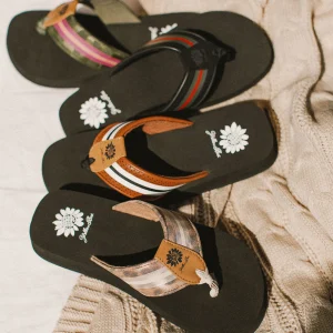 Women Yellow Box Flip Flops>Furnie