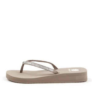 Women Yellow Box Flip Flops>Jello Rhinestone Sandal