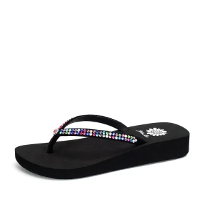Women Yellow Box Flip Flops>Jello Rhinestone Sandal