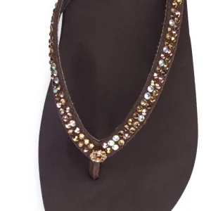 Women Yellow Box Flip Flops>Jello Rhinestone Sandal