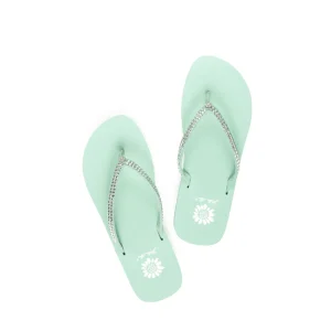 Women Yellow Box Flip Flops>Jello Rhinestone Sandal