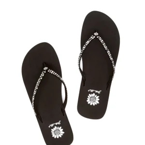 Women Yellow Box Flip Flops>Jello Rhinestone Sandal