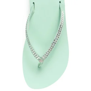 Women Yellow Box Flip Flops>Jello Rhinestone Sandal