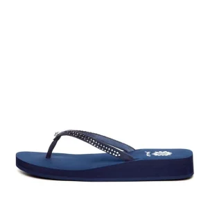 Women Yellow Box Flip Flops>Jello Rhinestone Sandal