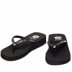 Women Yellow Box Flip Flops>Jello Rhinestone Sandal