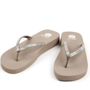 Women Yellow Box Flip Flops>Jello Rhinestone Sandal
