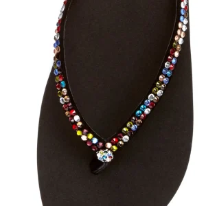 Women Yellow Box Flip Flops>Jello Rhinestone Sandal