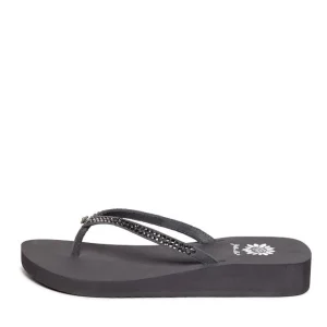 Women Yellow Box Flip Flops>Jello Rhinestone Sandal