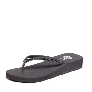 Women Yellow Box Flip Flops>Jello Rhinestone Sandal