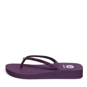 Women Yellow Box Flip Flops>Jello Rhinestone Sandal