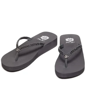Women Yellow Box Flip Flops>Jello Rhinestone Sandal