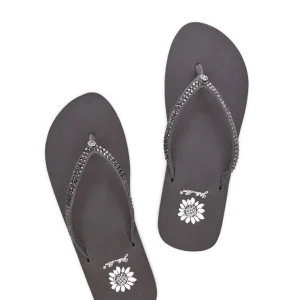 Women Yellow Box Flip Flops>Jello Rhinestone Sandal