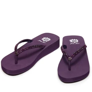 Women Yellow Box Flip Flops>Jello Rhinestone Sandal