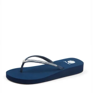 Women Yellow Box Flip Flops>Jello Rhinestone Sandal