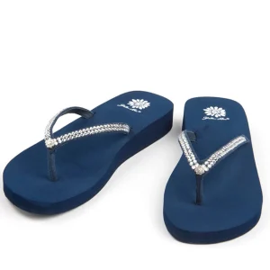 Women Yellow Box Flip Flops>Jello Rhinestone Sandal