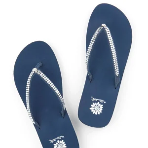 Women Yellow Box Flip Flops>Jello Rhinestone Sandal