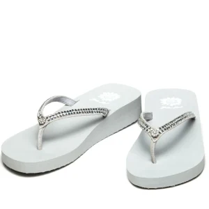 Women Yellow Box Flip Flops>Jello Rhinestone Sandal