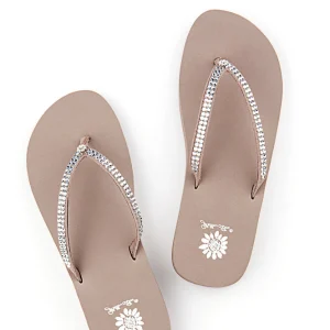 Women Yellow Box Flip Flops>Jello Rhinestone Sandal