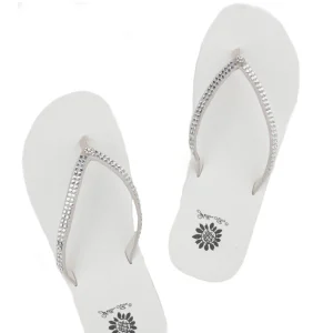 Women Yellow Box Flip Flops>Jello Rhinestone Sandal