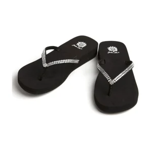 Women Yellow Box Flip Flops>Jello Rhinestone Sandal