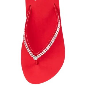 Women Yellow Box Flip Flops>Jello Rhinestone Sandal