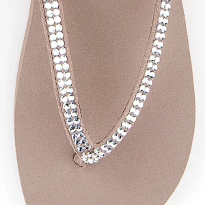 Women Yellow Box Flip Flops>Jello Rhinestone Sandal