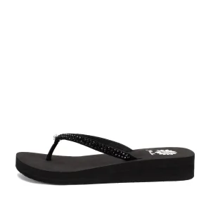 Women Yellow Box Flip Flops>Jello Rhinestone Sandal