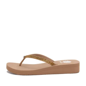 Women Yellow Box Flip Flops>Jello Rhinestone Sandal