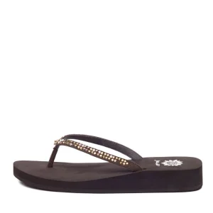Women Yellow Box Flip Flops>Jello Rhinestone Sandal